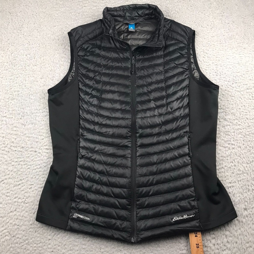 Eddie Bauer First Ascent Vest Womens M Black StormDown 800‎ Insulated Puffer